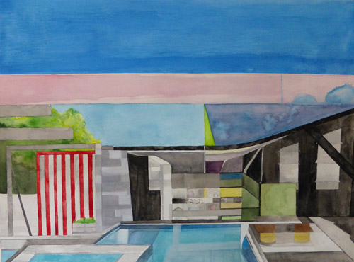 Afternoon Pools, painting, Watercolor on Arches - Ayin Es