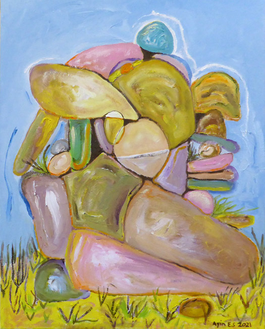 Slop Rocks, painting, Oil on canvas - Ayin Es