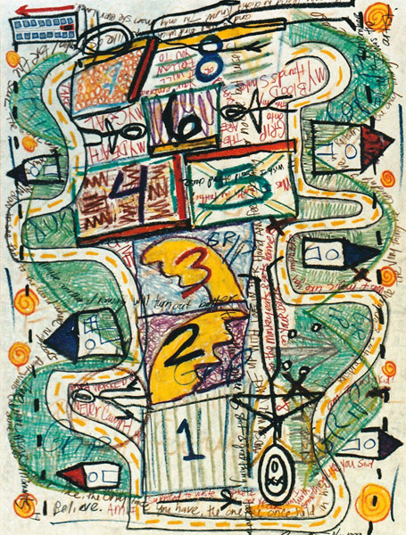 Therapy 1, drawing, Mixed media drawing on paper - Carol Es