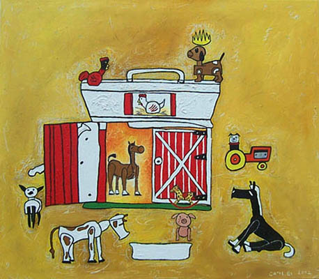 The Cult of Woofer, painting, Oil on canvas - Carol Es